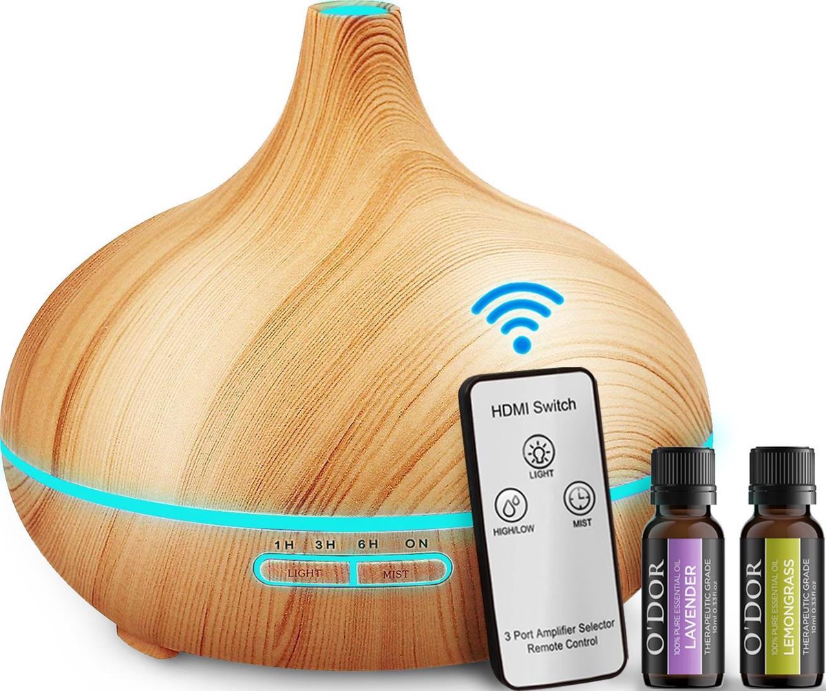 O'dor® Aroma Diffuser - 2 flesjes 100% PURE Etherische Olie