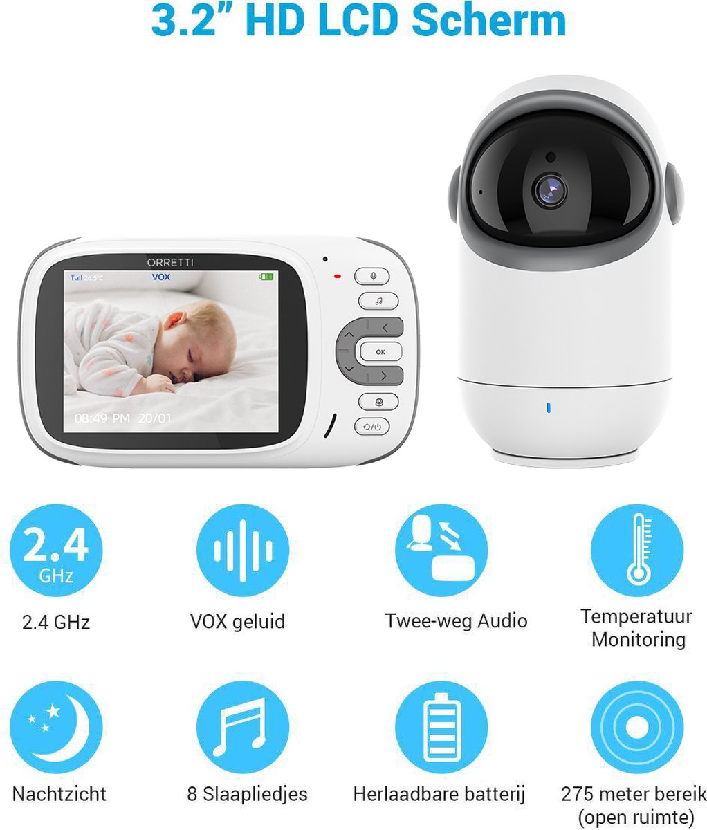 Orretti® V11 Babyfoon met camera