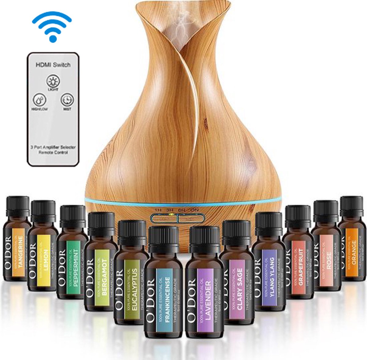 O'dor® Aroma Diffuser - Extra 12 flesjes Etherische Olie