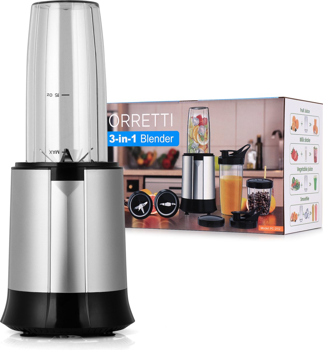 Orretti Blender Pro - Krachtige 1200 Watt Motor