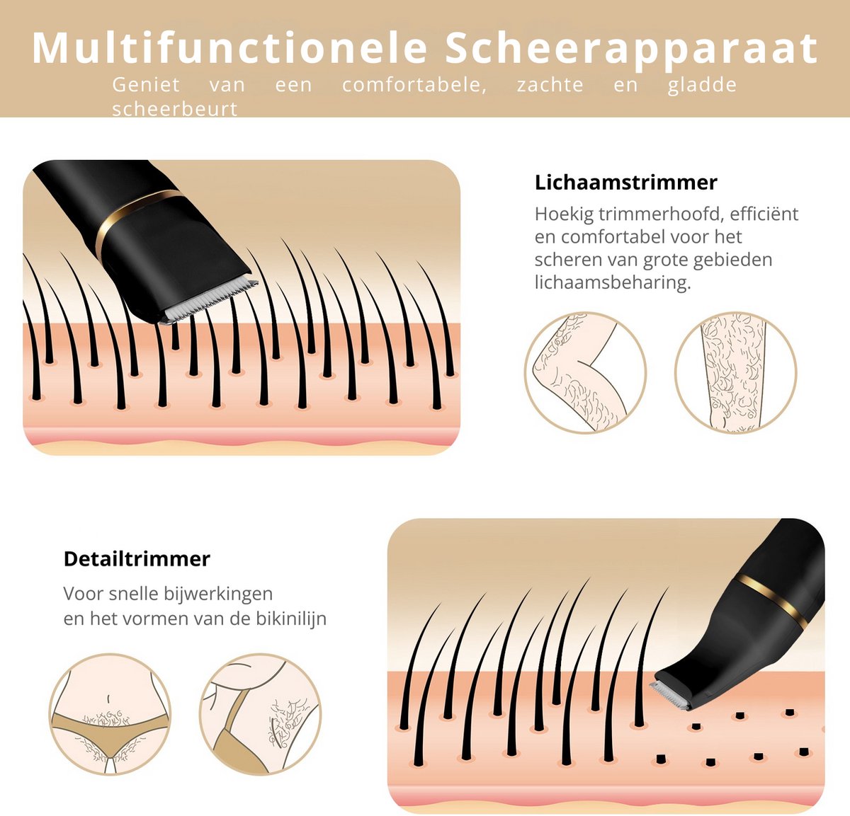 O’dor 3-in-1 Trimmer – Ladyshave - Zwart