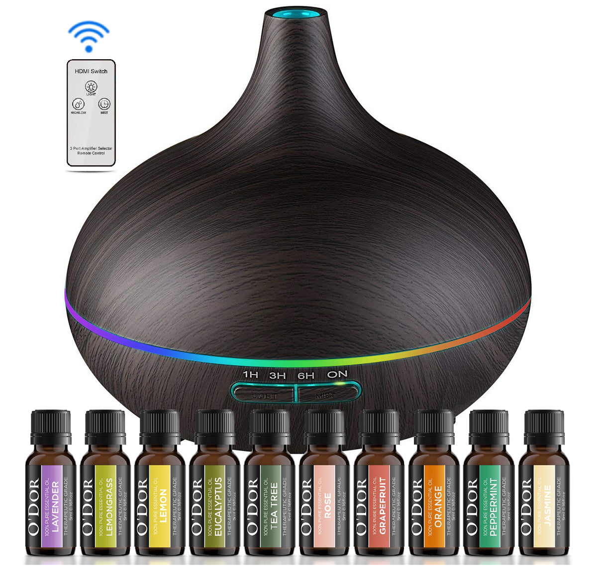 O'dor® Aroma Diffuser met Extra 10 flesjes Etherische Olie