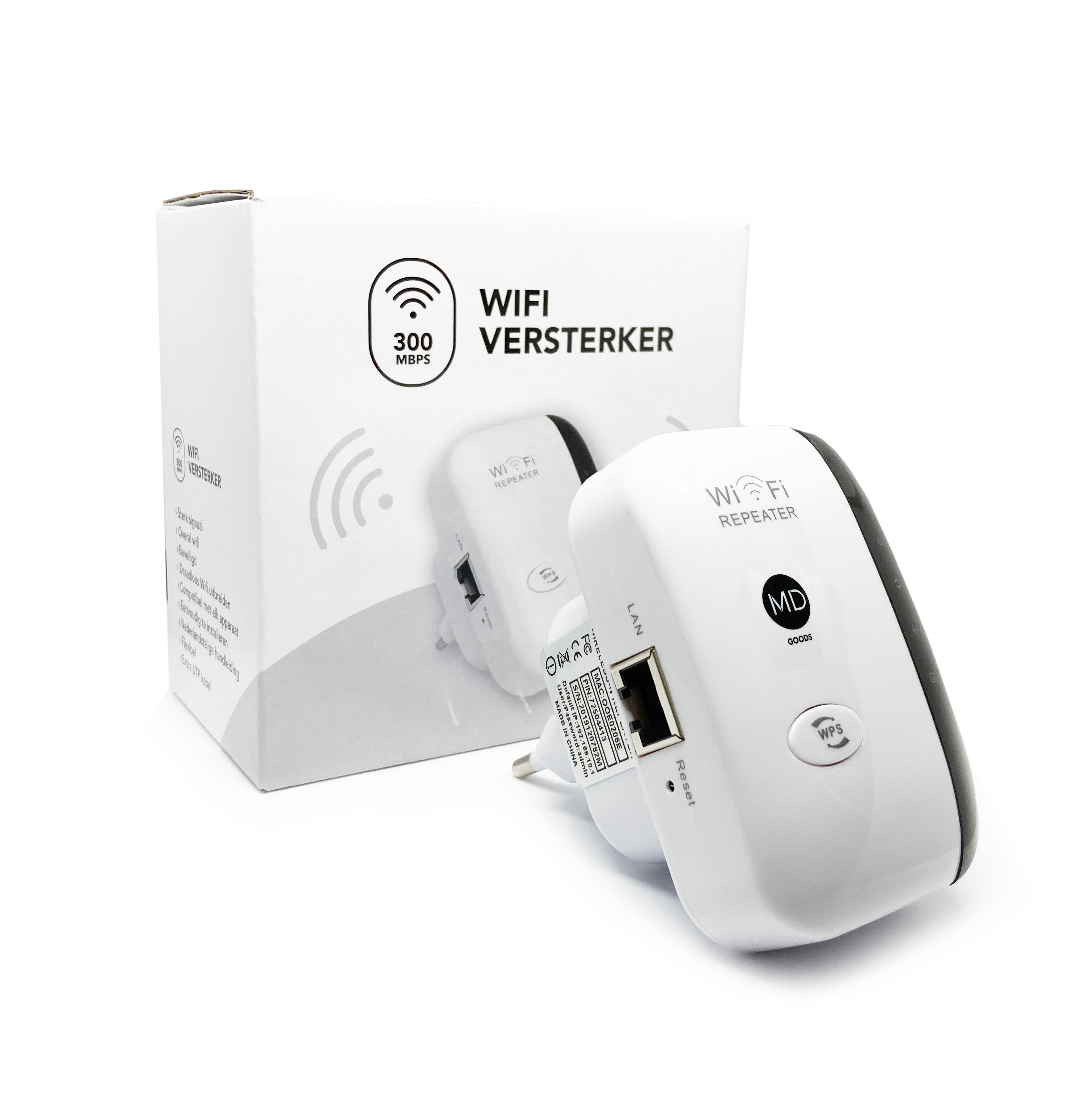 MD-goods ® WiFi Versterker - Wit