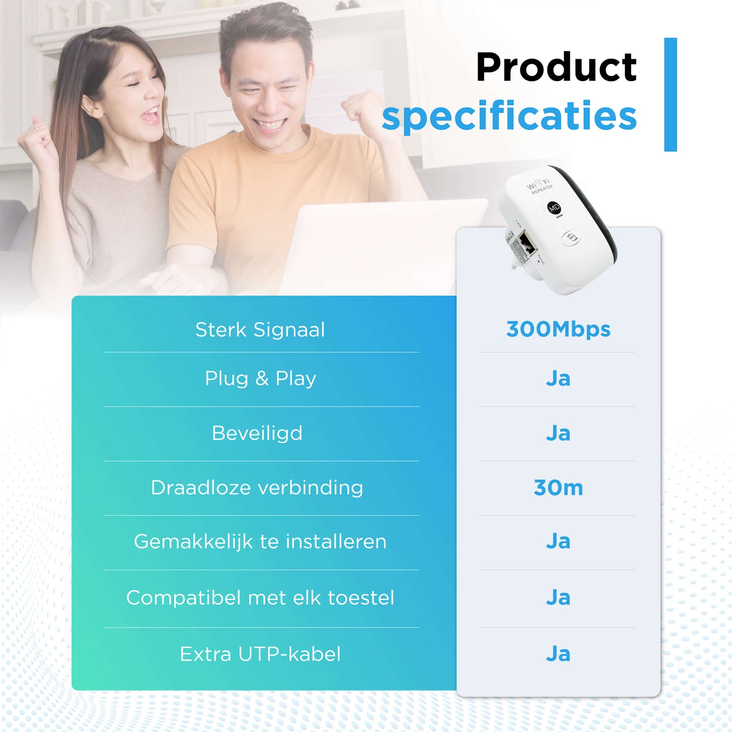 MD-goods ® WiFi Versterker - 300Mbps