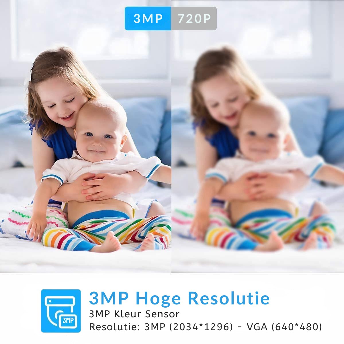 Orretti® X21 - Beveiligingscamera binnen - 3MP 2K Ultra HD