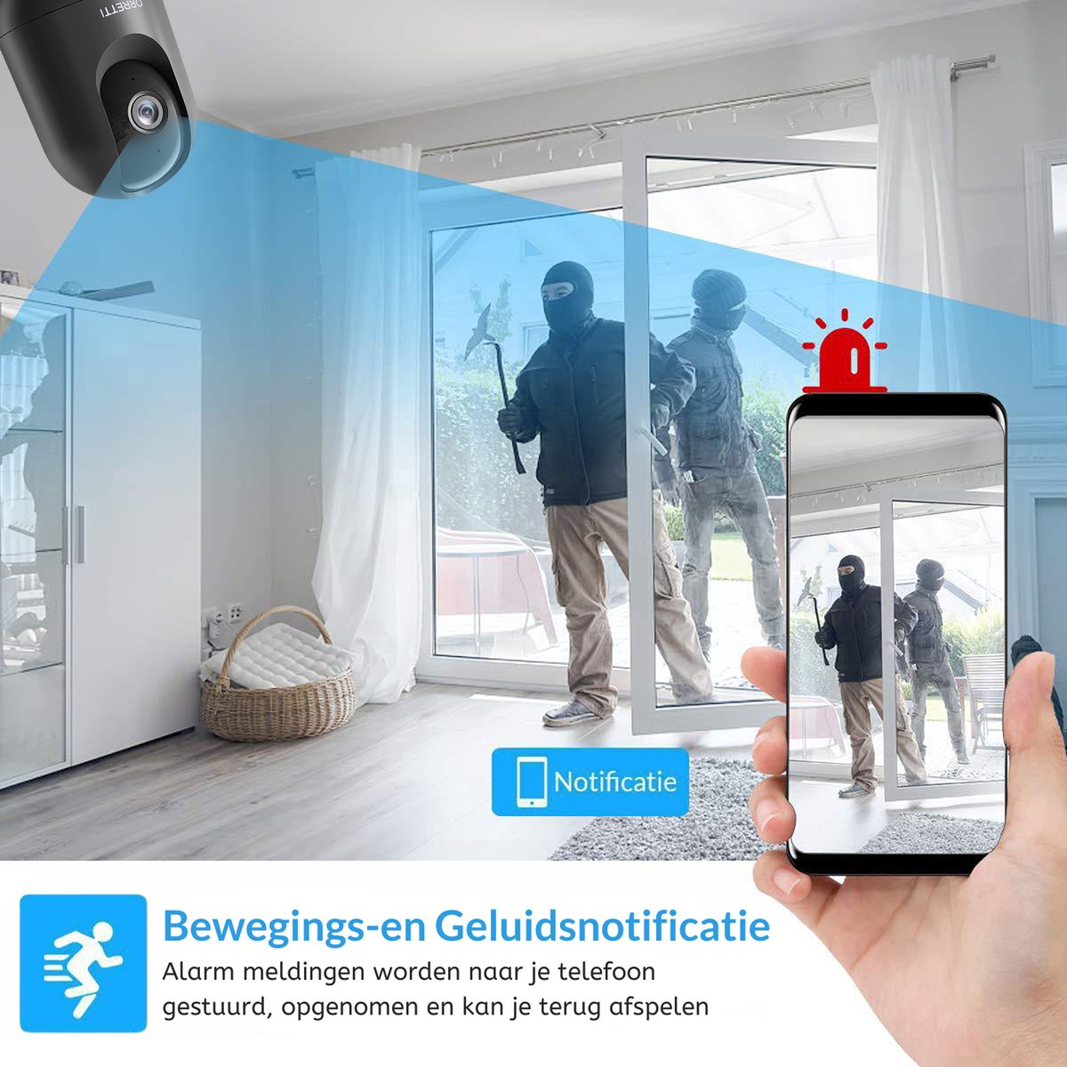 Orretti® X21 - Beveiligingscamera binnen - 3MP 2K Ultra HD