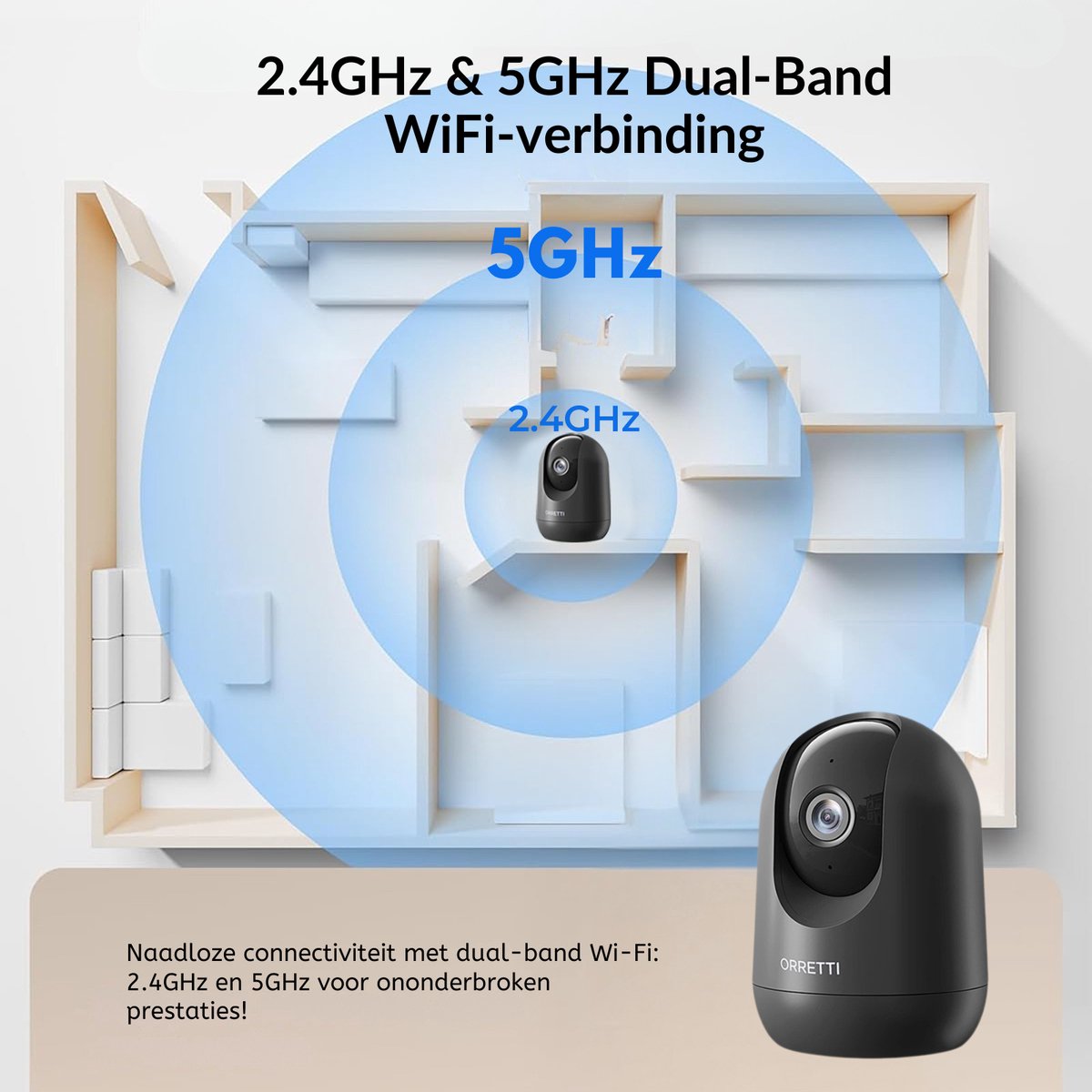 Orretti® X21 - Beveiligingscamera binnen - 3MP 2K Ultra HD